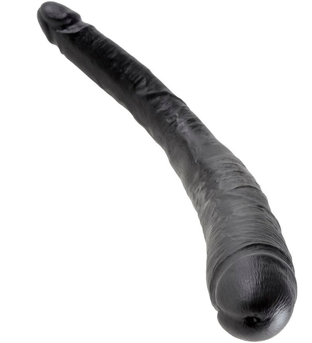 KING COCK SLIM DOUBLE DILDO BLACK 40.6 CM