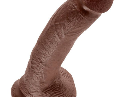 KING COCK - 9 DILDO BROWN WITH BALLS 22.9 CM