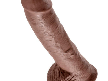 KING COCK - 10 DILDO BROWN WITH BALLS 25.4 CM