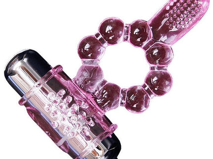 BAILE - SILICONE RING 10 TONGUE RHYTHMS WITH PINK VIBRATION