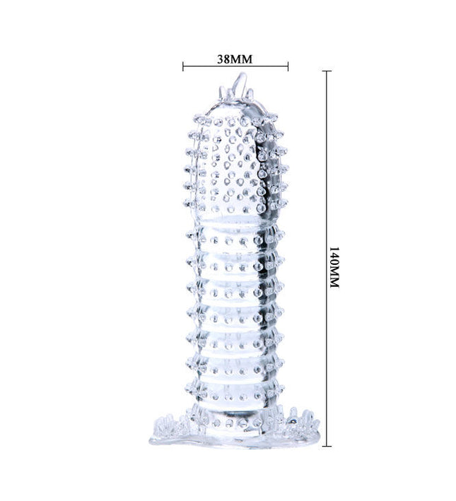 BAILE - PENIS SHEATH WITH TRANSPARENT STIMULATING POINTS 14 CM