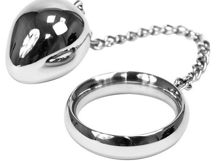 METAL HARD - COCK RING 50MM + CHAIN WITH METAL BALL