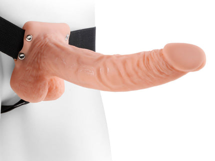 FETISH FANTASY SERIES - SERIES 9 HOLLOW STRAP-ON WITH BALLS 22.9CM FLESH