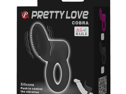 PRETTY LOVE - COBRA VIBRATOR RING BLACK