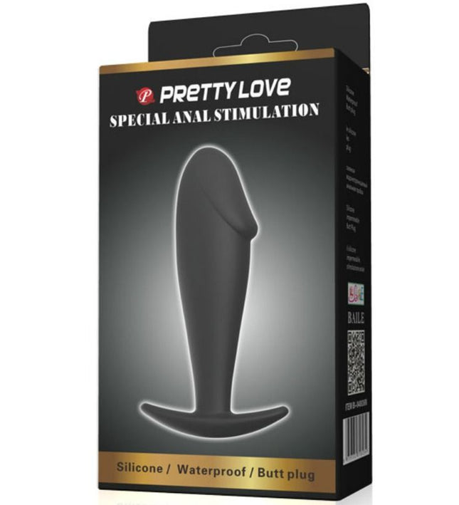 PRETTY LOVE - ANAL PLUG SILICONE PENIS FORM BLACK