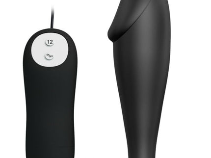 PRETTY LOVE - SILICONE ANAL PLUG PENIS FORM AND 12 VIBRATION MODES BLACK