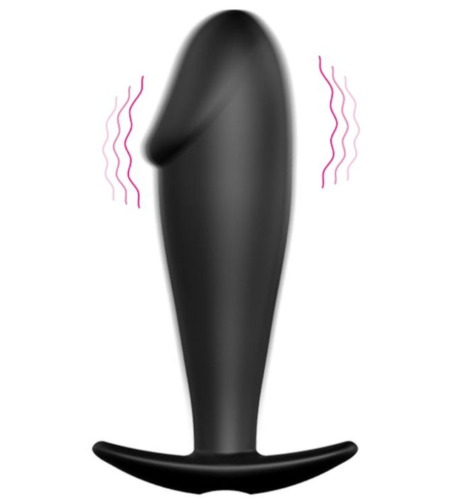 PRETTY LOVE - SILICONE ANAL PLUG PENIS FORM AND 12 VIBRATION MODES BLACK