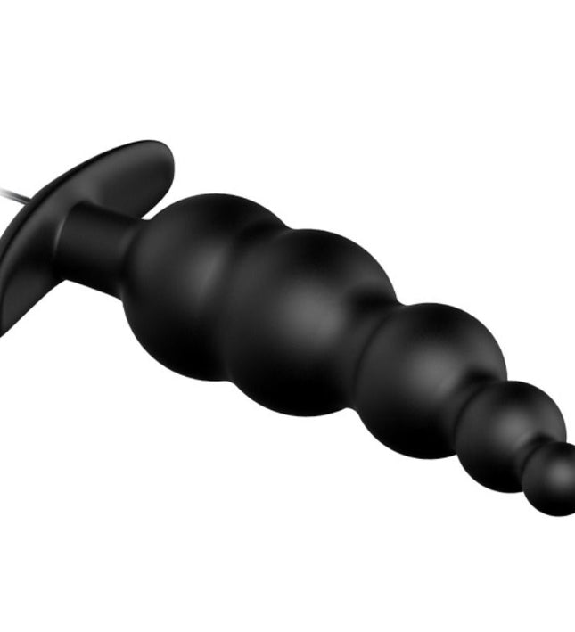 PRETTY LOVE - ANAL PLUG SILICONE EXTRA STIMULATION AND 12 VIBRATION MODES BLACK REMOTE CONTROL