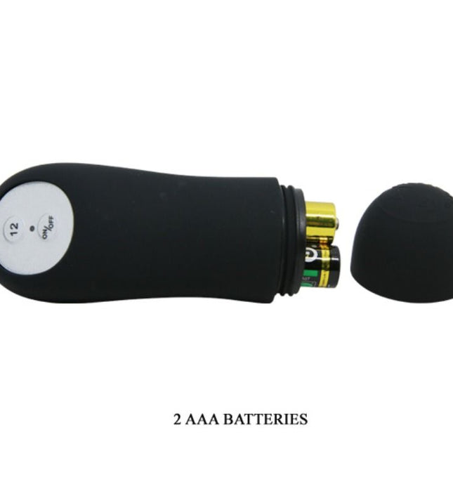 PRETTY LOVE - ANAL PLUG SILICONE EXTRA STIMULATION AND 12 VIBRATION MODES BLACK REMOTE CONTROL