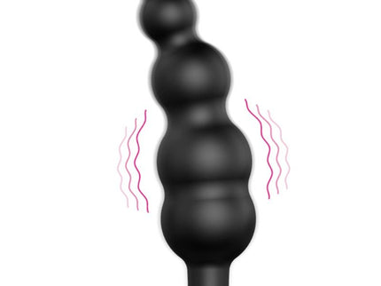 PRETTY LOVE - ANAL PLUG SILICONE EXTRA STIMULATION AND 12 VIBRATION MODES BLACK REMOTE CONTROL