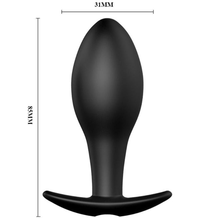 PRETTY LOVE - ANAL PLUG ANCHOR FORM SILICONE 12 VIBRATION MODES BLACK