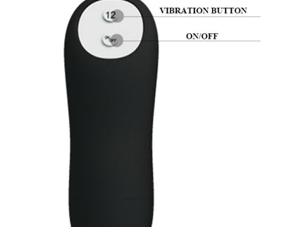 PRETTY LOVE - ANAL PLUG ANCHOR FORM SILICONE 12 VIBRATION MODES BLACK