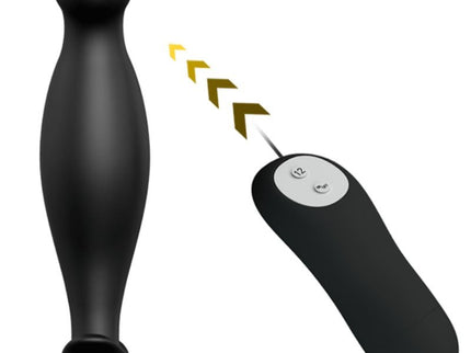 PRETTY LOVE - SILICONE ANAL PLUG 12 VIBRATION MODES BLACK