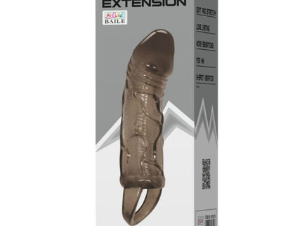 BAILE - PENIS EXTENDER COVER WITH STRAP FOR TESTICLES BLACK 13.5 CM