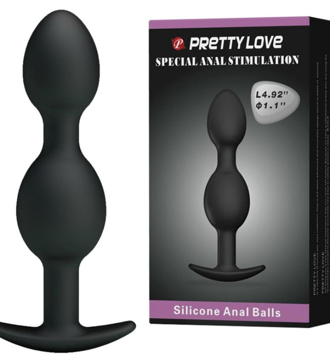 PRETTY LOVE - SILICONE ANAL BALLS 12.5 CM BLACK