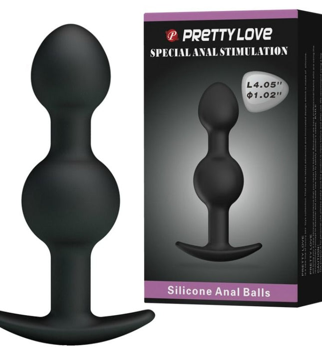 PRETTY LOVE - SPECIAL STIMULATION SILICONE ANAL BALLS 10.3 CM BLACK