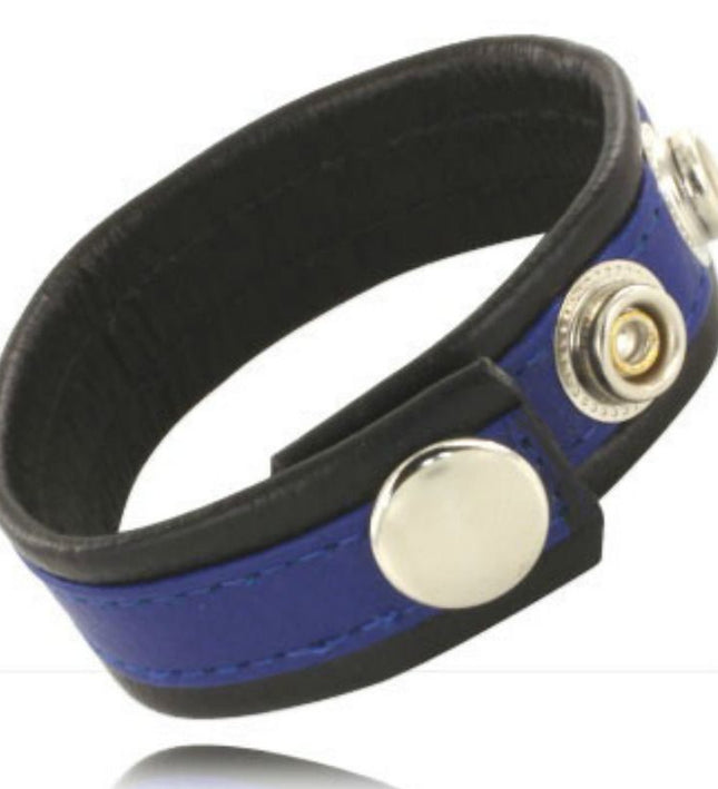 LEATHER BODY - ADJUSTABLE LEATHER STRAP FOR PENIS BLUE-BLACK