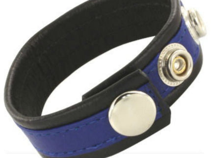 LEATHER BODY - ADJUSTABLE LEATHER STRAP FOR PENIS BLUE-BLACK