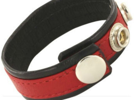 LEATHER BODY - ADJUSTABLE LEATHER STRAP FOR PENIS RED-BLACK