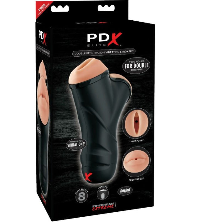 PDX ELITE - DOUBLE PENETRATION VIBRATING STROKER