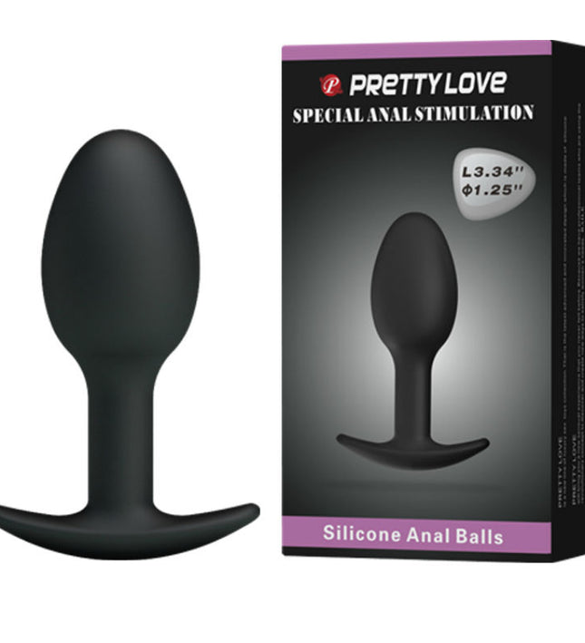 PRETTY LOVE - SILICONE ANAL PLUG 6.5 CM BLACK