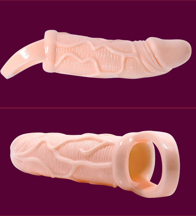BAILE - PENIS EXTENDER SHEATH WITH VIBRATION AND STRAP FOR TESTICLES 13.5 CM
