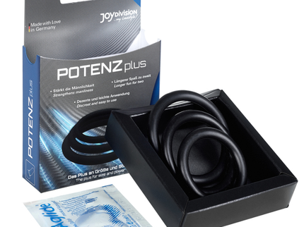 JOYDIVISION POTENZDUO - PLUS 3 BLACK RINGS SET - S, M, L
