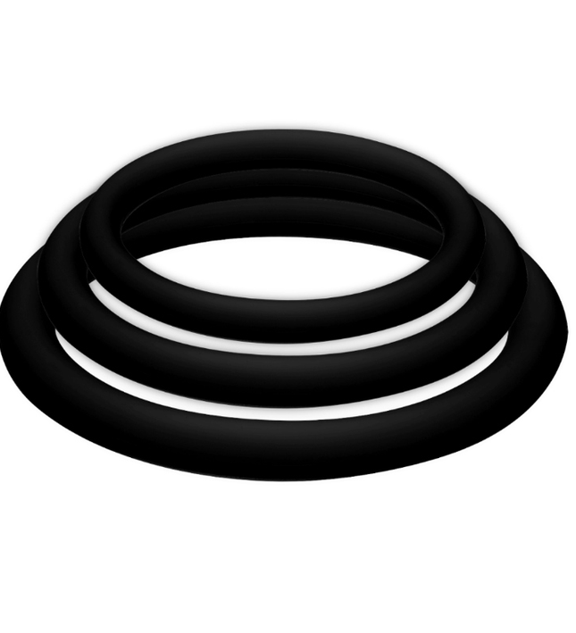 JOYDIVISION POTENZDUO - PLUS 3 BLACK RINGS SET - S, M, L