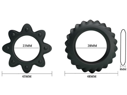 BAILE - KIT 2 RING FLOWERING SILICONE RINGS