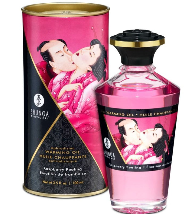 SHUNGA - HEAT EFFECT MASSAGE OIL INTENSE RASPBERRY FLAVOR 100 ML