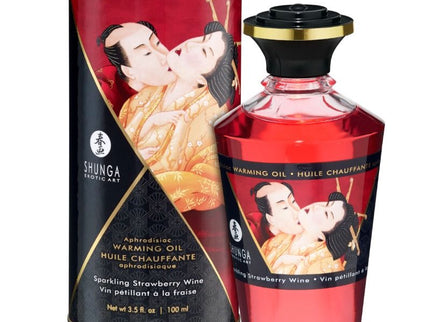 SHUNGA - STRAWBERRIES AND CAVA HEAT EFFECT MASSAGE OIL 100 ML