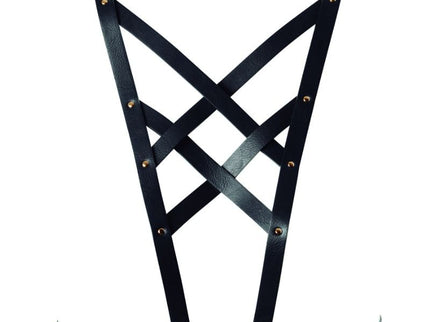 BIJOUX - INDISCRETS MAZE CROSSED HARNESS WITH NECKLINE BLACK
