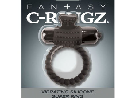 FANTASY C-RINGZ - BLACK SILICONE VIBRATING RING