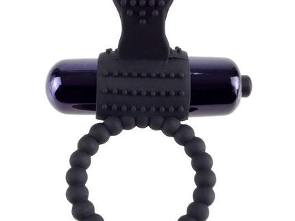 FANTASY C-RINGZ - BLACK SILICONE VIBRATING RING
