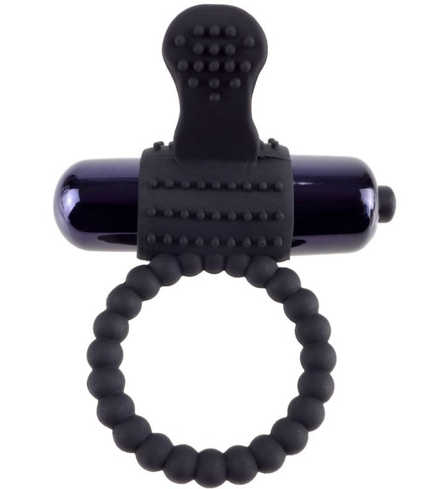 FANTASY C-RINGZ - BLACK SILICONE VIBRATING RING