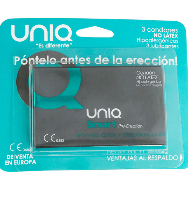 UNIQ - SMART LATEX FREE PRE-ERECTION CONDOMS 3 UNITS