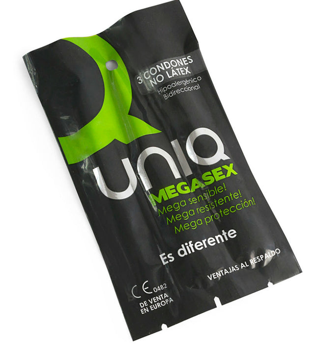 UNIQ - MEGASEX LATEX FREE SENSITIVE CONDOMS 3 UNITS