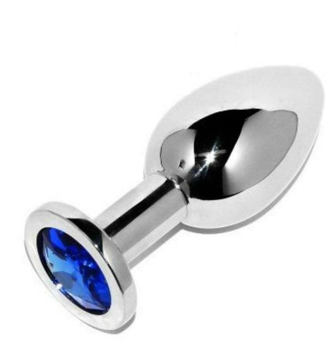 METAL HARD - ANAL PLUG DIAMOND BLUE SMALL 5.71CM