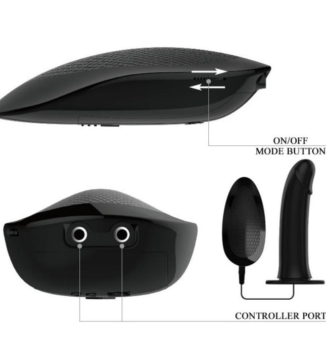 PRETTY LOVE - VITO STRAP ON WITH HOLLOW DILDO AND VIBRATION 17.3 CM