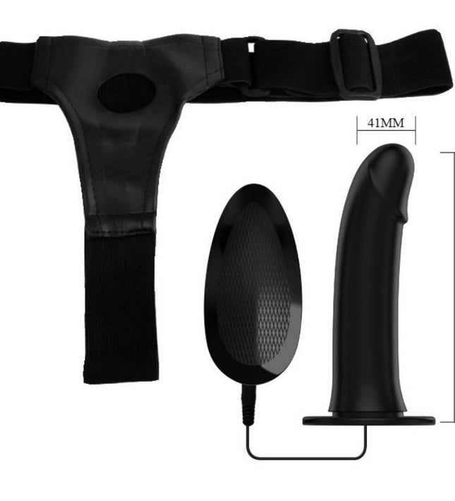 PRETTY LOVE - VITO STRAP ON WITH HOLLOW DILDO AND VIBRATION 17.3 CM