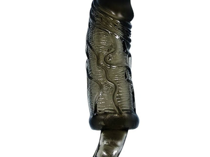 BAILE - PENIS EXTENDER COVER WITH STRAP FOR TESTICLES BLACK 13.5 CM