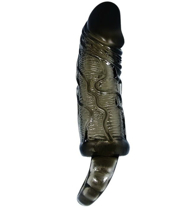 BAILE - PENIS EXTENDER COVER WITH STRAP FOR TESTICLES BLACK 13.5 CM