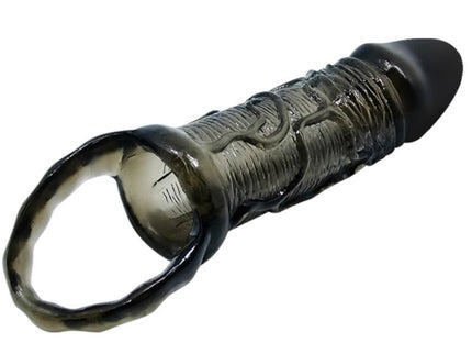 BAILE - PENIS EXTENDER COVER WITH STRAP FOR TESTICLES BLACK 13.5 CM