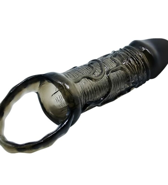 BAILE - PENIS EXTENDER COVER WITH STRAP FOR TESTICLES BLACK 13.5 CM