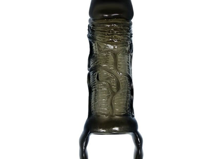 BAILE - PENIS EXTENDER COVER WITH STRAP FOR TESTICLES BLACK 13.5 CM