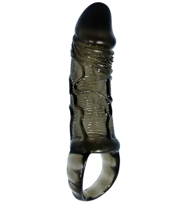 BAILE - PENIS EXTENDER COVER WITH STRAP FOR TESTICLES BLACK 13.5 CM