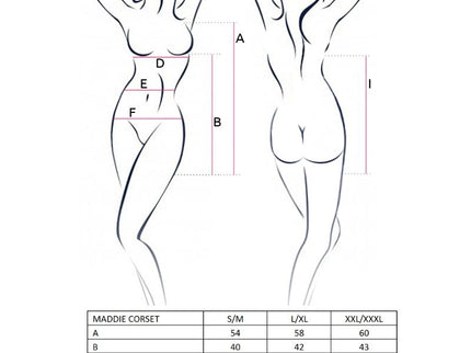 PASSION - WOMAN MADDIE BLACK CORSET SIZE S/M