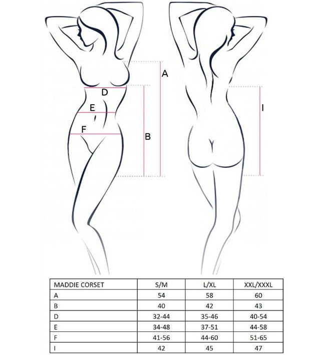 PASSION - WOMAN MADDIE BLACK CORSET SIZE S/M