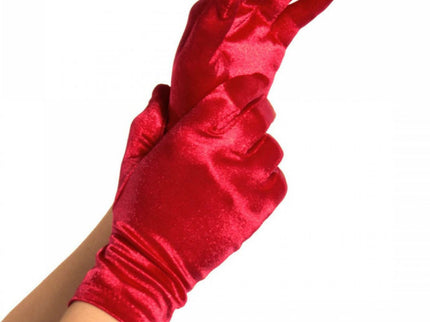 LEG AVENUE - SATIN GLOVES RED