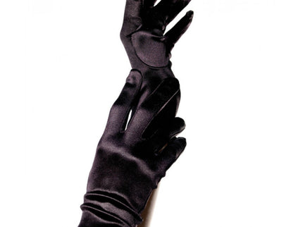 LEG AVENUE - SATIN GLOVES BLACK